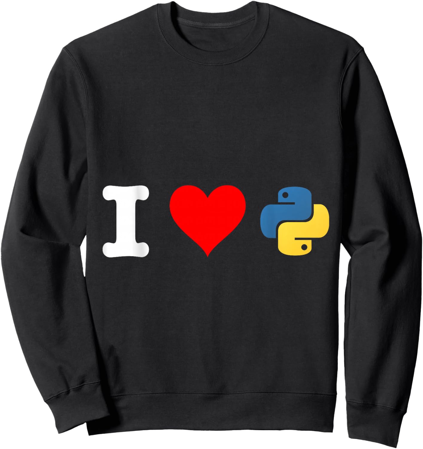 I Love Python Programming Language Design Sweatshirt - Sweatshirt | Black