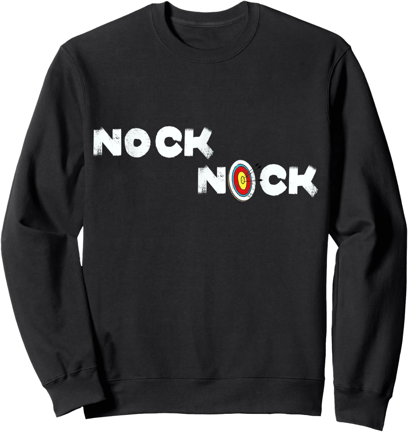 Nock Nock Funny Archery Target Archer Sweatshirt - Sweatshirt | Black