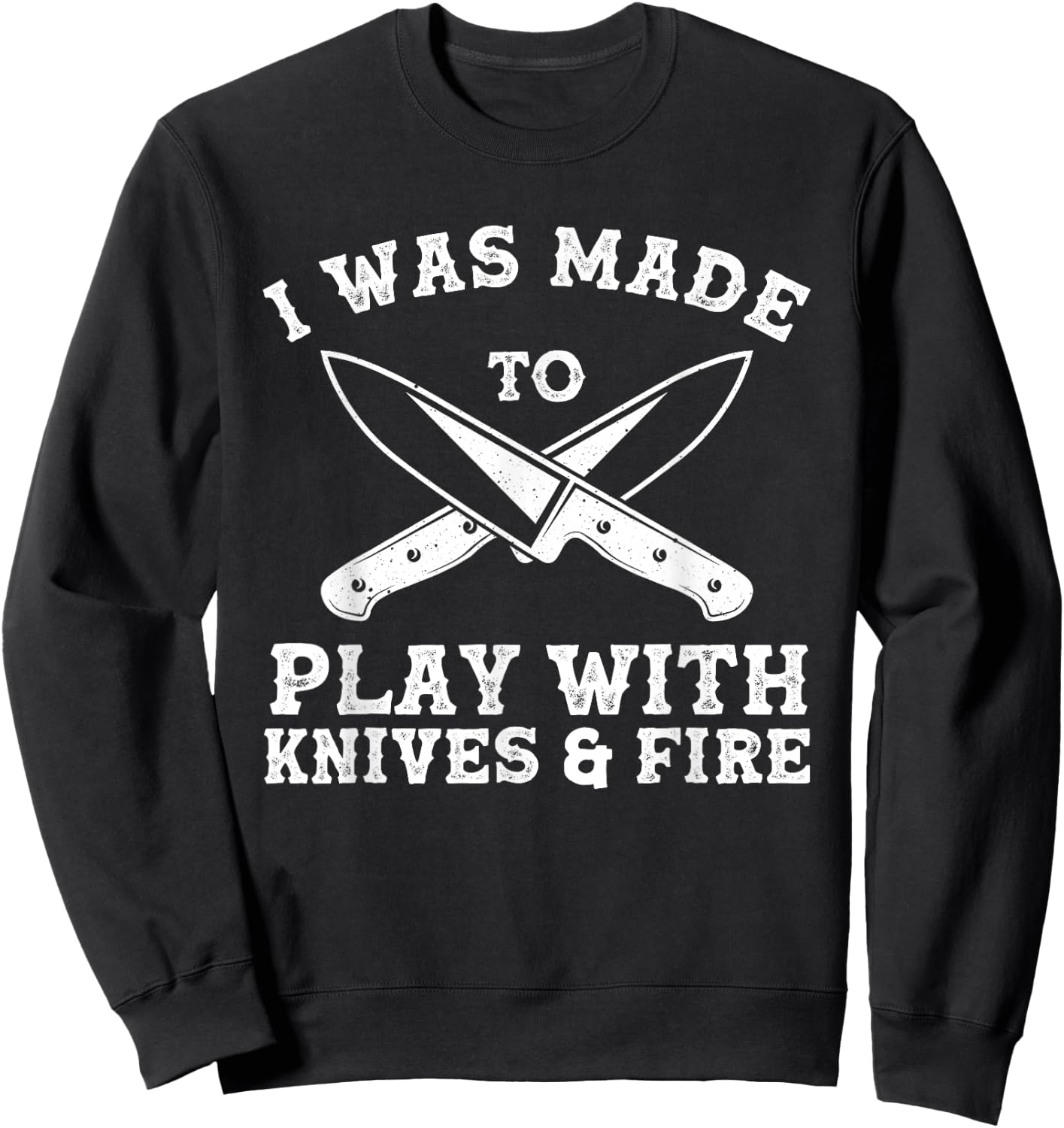 Funny Chef Design Women Chef Knife Kitchen Apparel Sweatshirt - Sweatshirt | Black