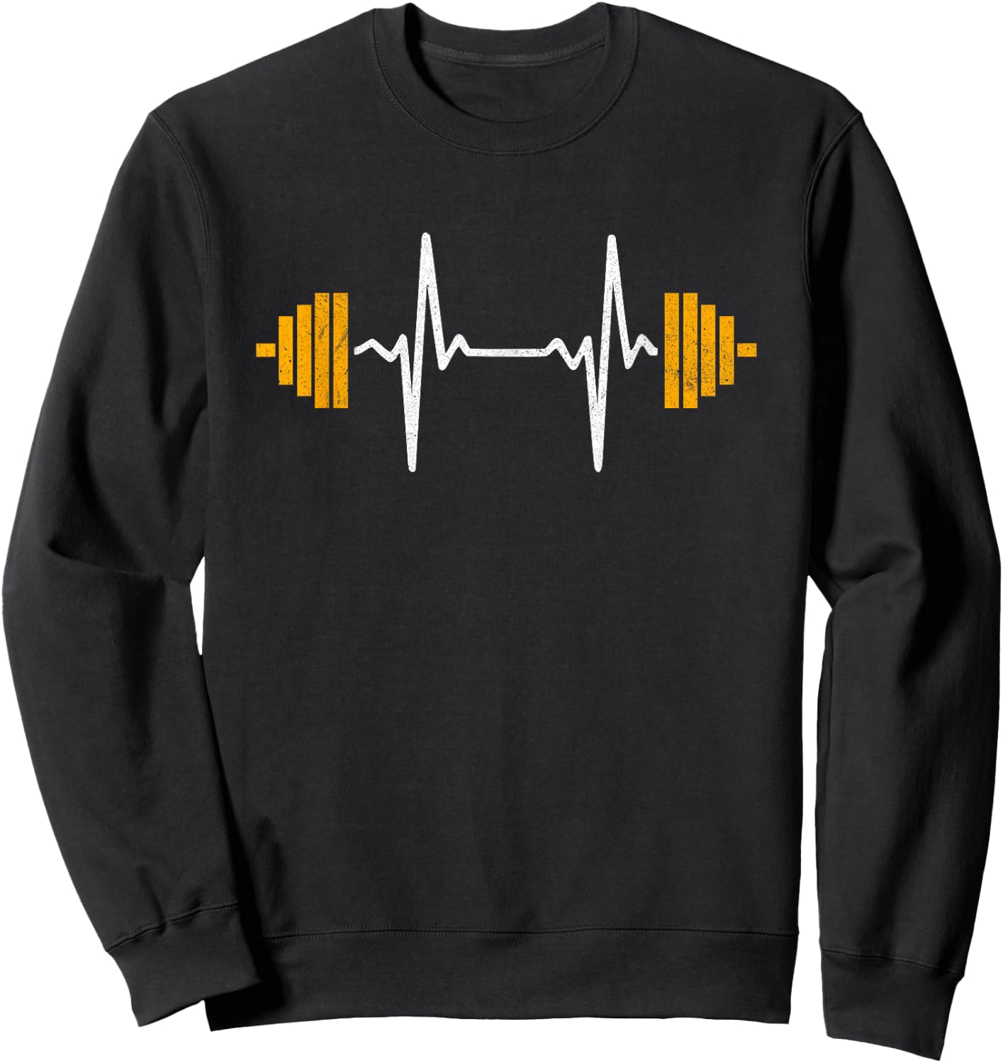 Barbell Weightlifting Heartbeat Shirt - Bodybuilding Sweatshirt - Sweatshirt | Black