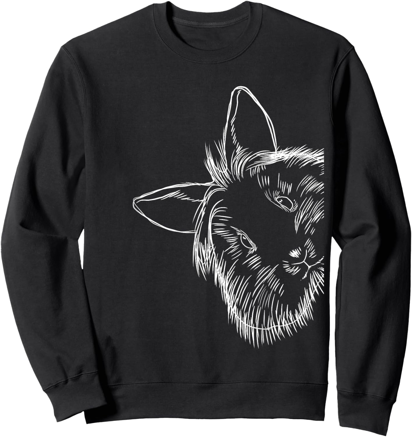 Funny Lionhead Rabbit Sweatshirt - Sweatshirt | Black