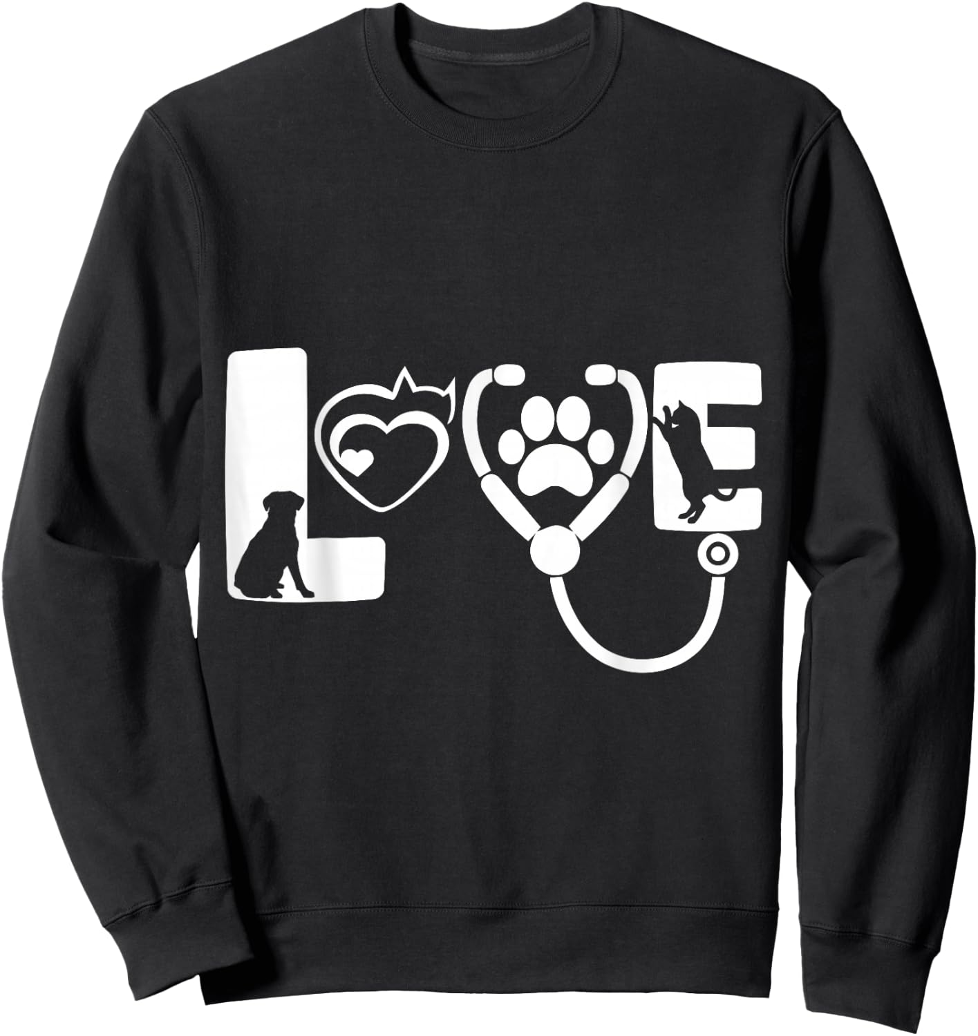 Love Animals Veterinarian Sweatshirt - Sweatshirt | Black