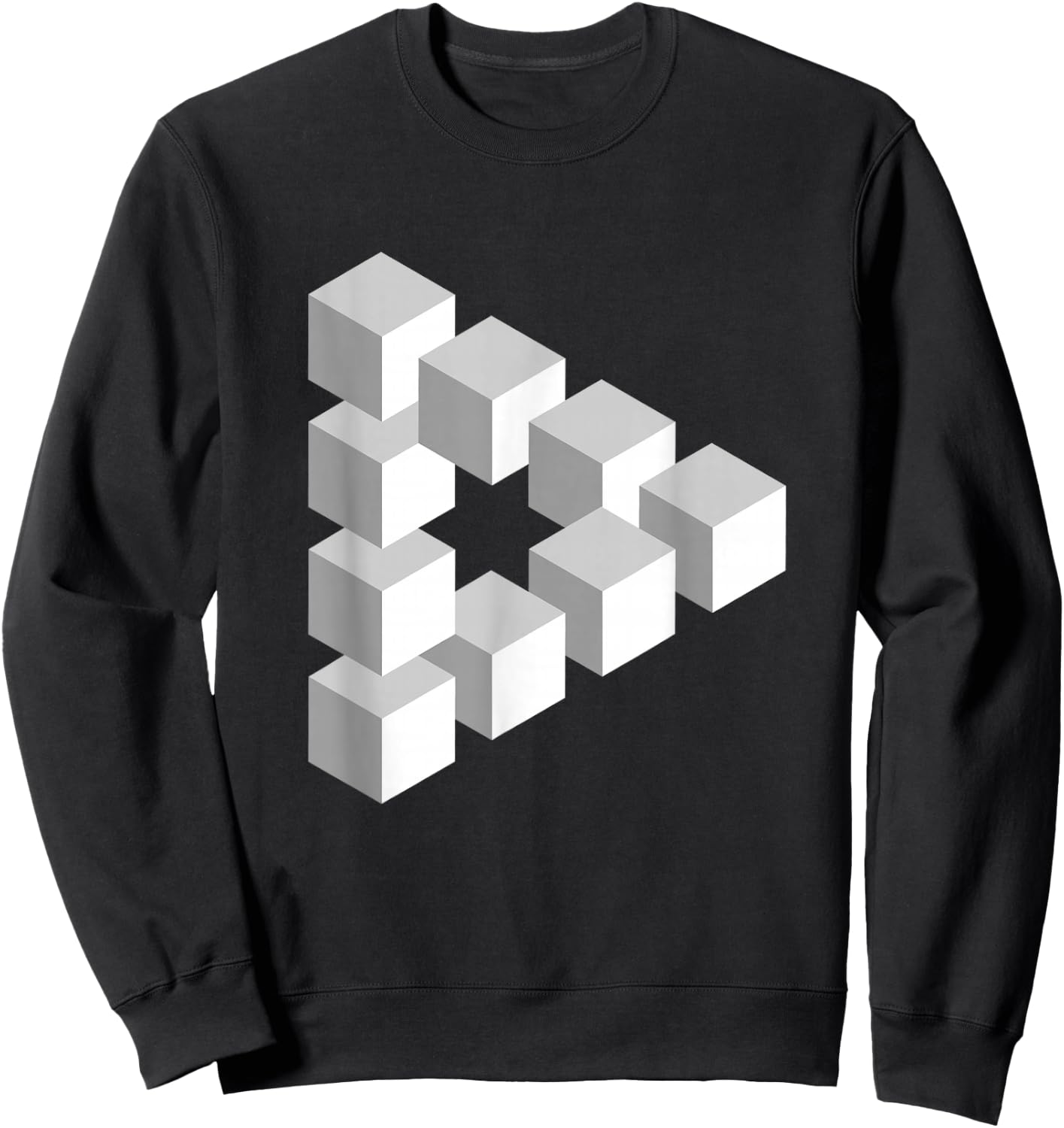 Optical Illusion Penrose Triangle Sweatshirt - Sweatshirt | Black
