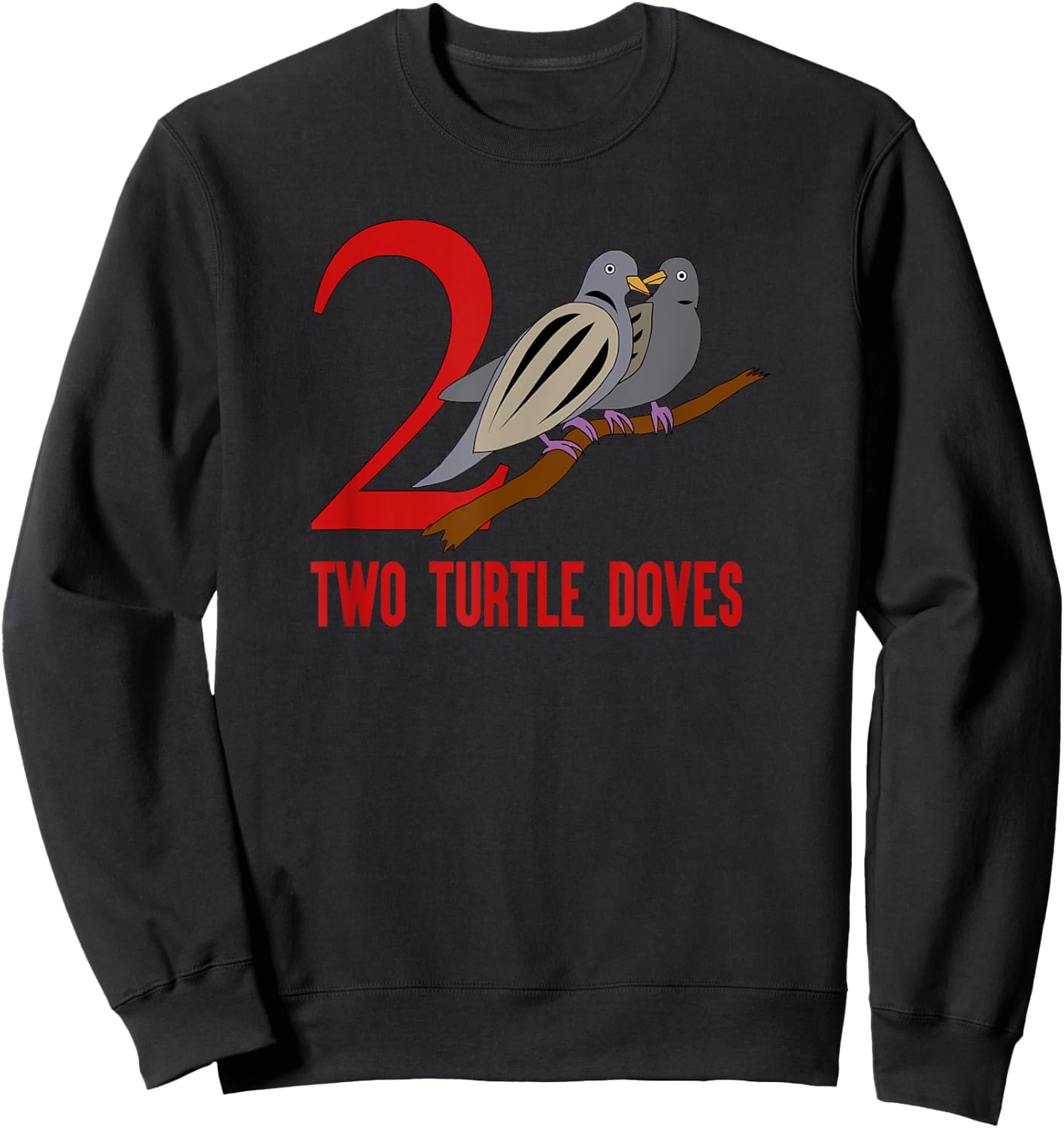 Two Turtle Doves Song 12 Days Christmas Sweatshirt - Sweatshirt | Black