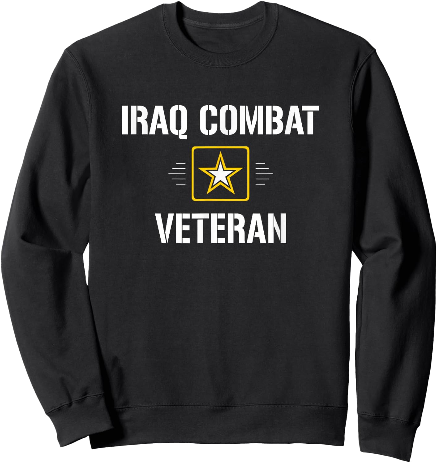 Iraq Combat Veteran - -Adults Black Cotton, Polyester Modern Classic Letter Print Sweatshirt - Sweatshirt | Black
