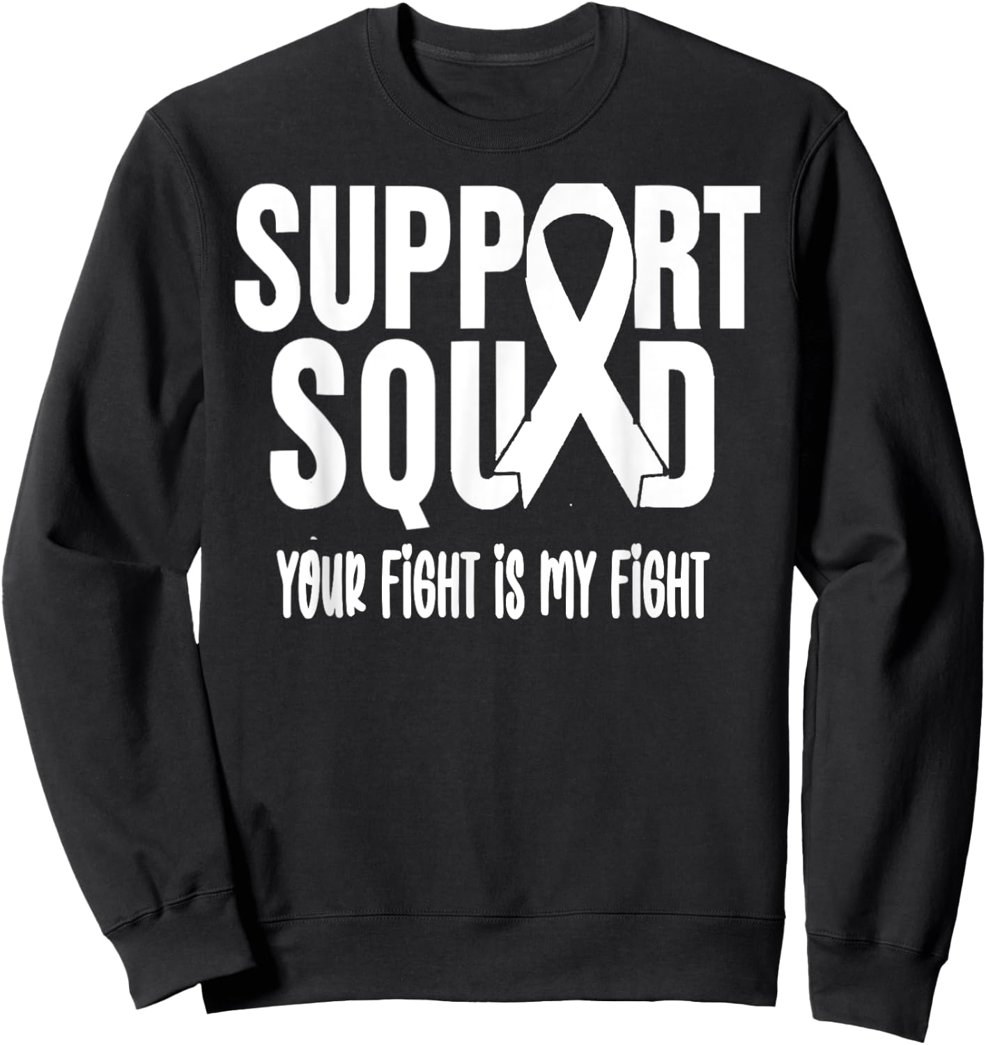 Lung Cancer Support Squad Lung Cancer Awareness Sweatshirt - Sweatshirt | Black