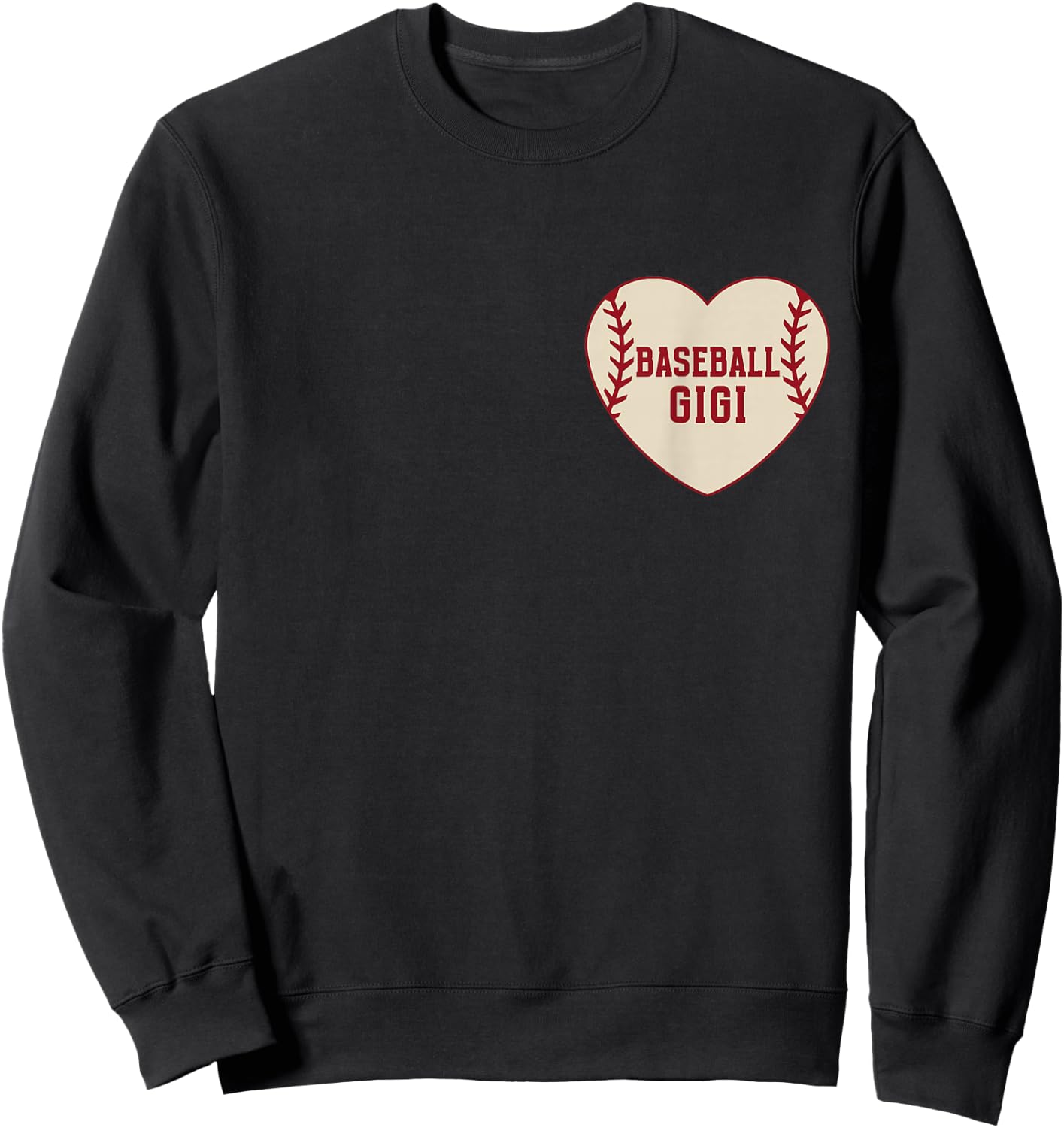 Baseball Gigi Retro Pocket Heart Grandma Mother's day Sweatshirt - Sweatshirt | Black