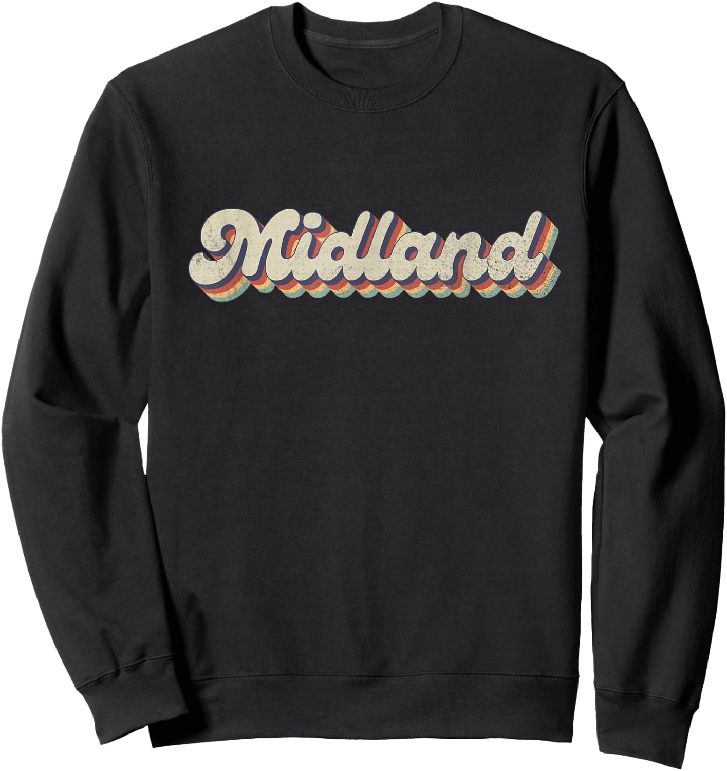 70's 80's USA City - Vintage Midland Sweatshirt - Sweatshirt | Black