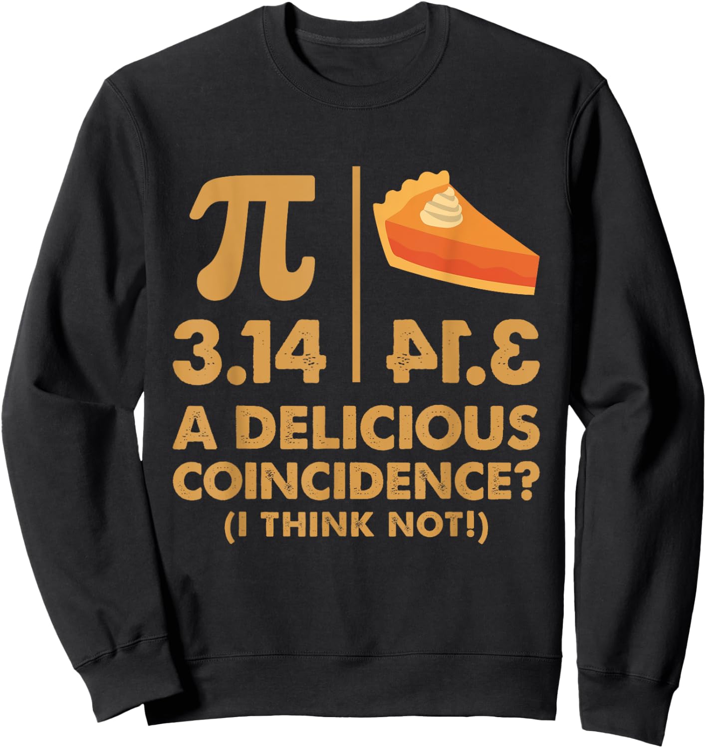 Pi Day 3.14 Delicious Coincidence Funny Math Nerd Dad Joke Sweatshirt - Sweatshirt | Black