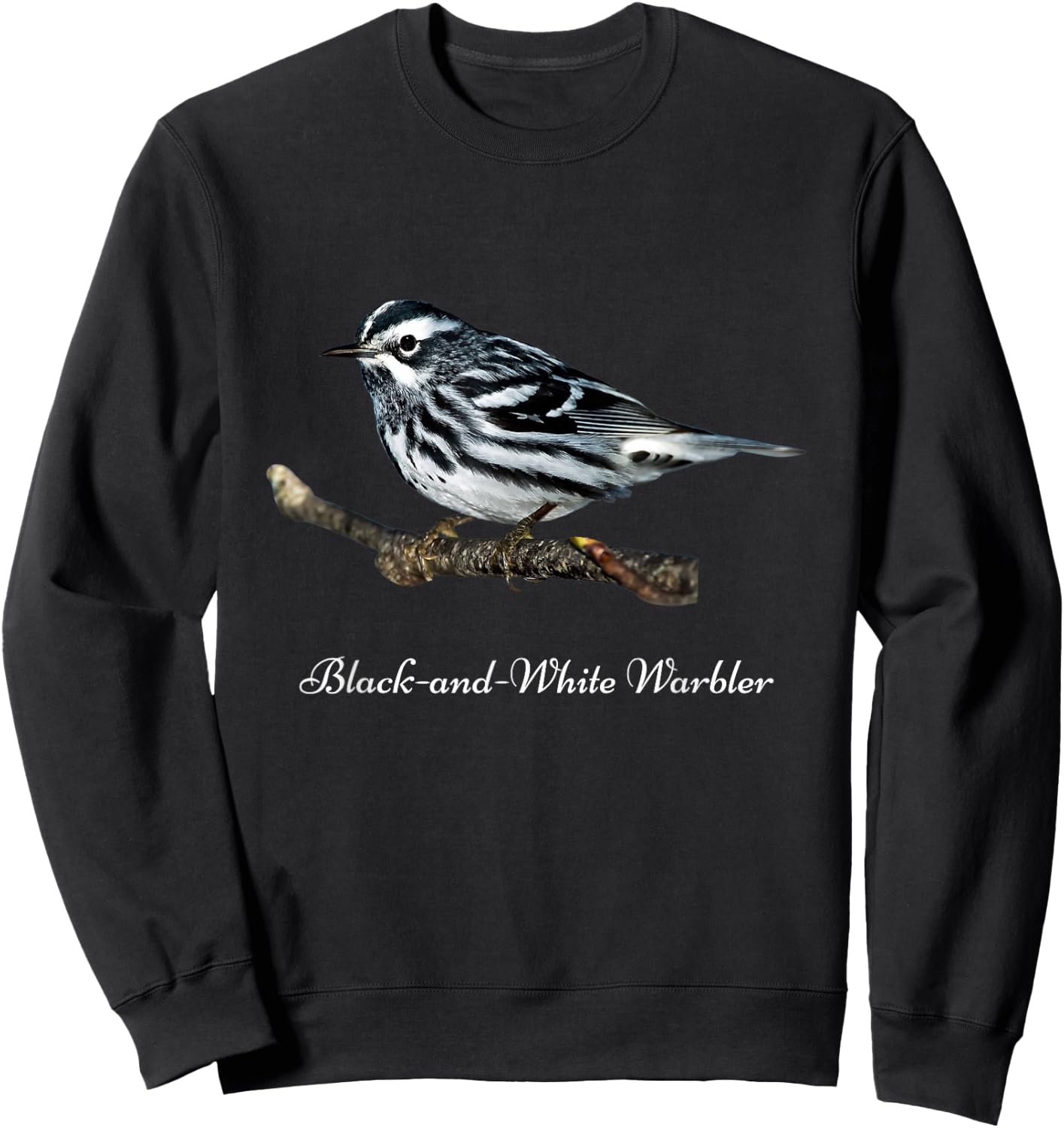 Bird Black-and-White Warbler Ornithology Sweatshirt - Sweatshirt | Black