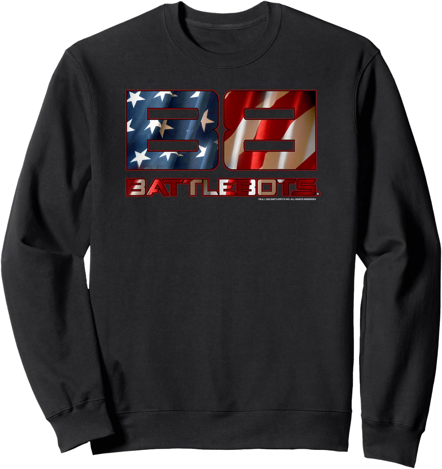 BattleBots Logo American Flag Fill Small Sweatshirt - Sweatshirt | Black