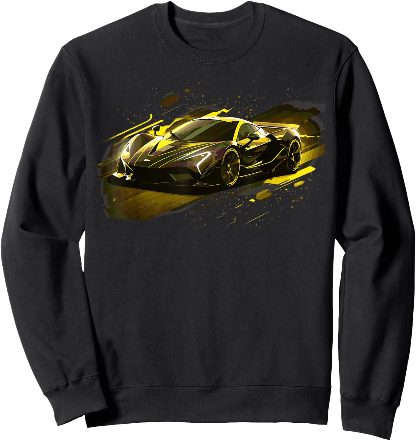 Sports Car Supercar Exotic Concept Poster Style Boys Graphic Sweatshirt - Sweatshirt | Black