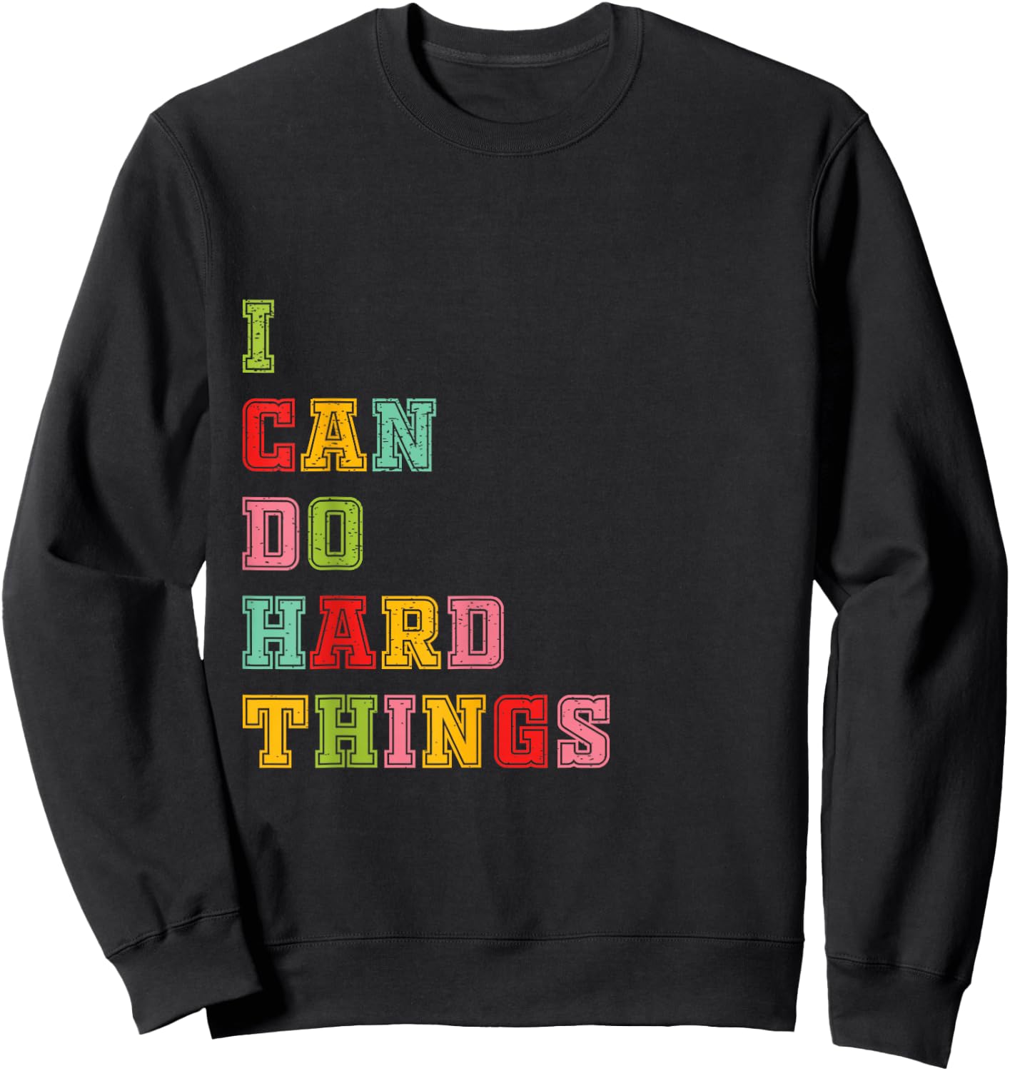 I Can Do Hard Things Workout Summer Casual Tank Sweatshirt - Sweatshirt | Black