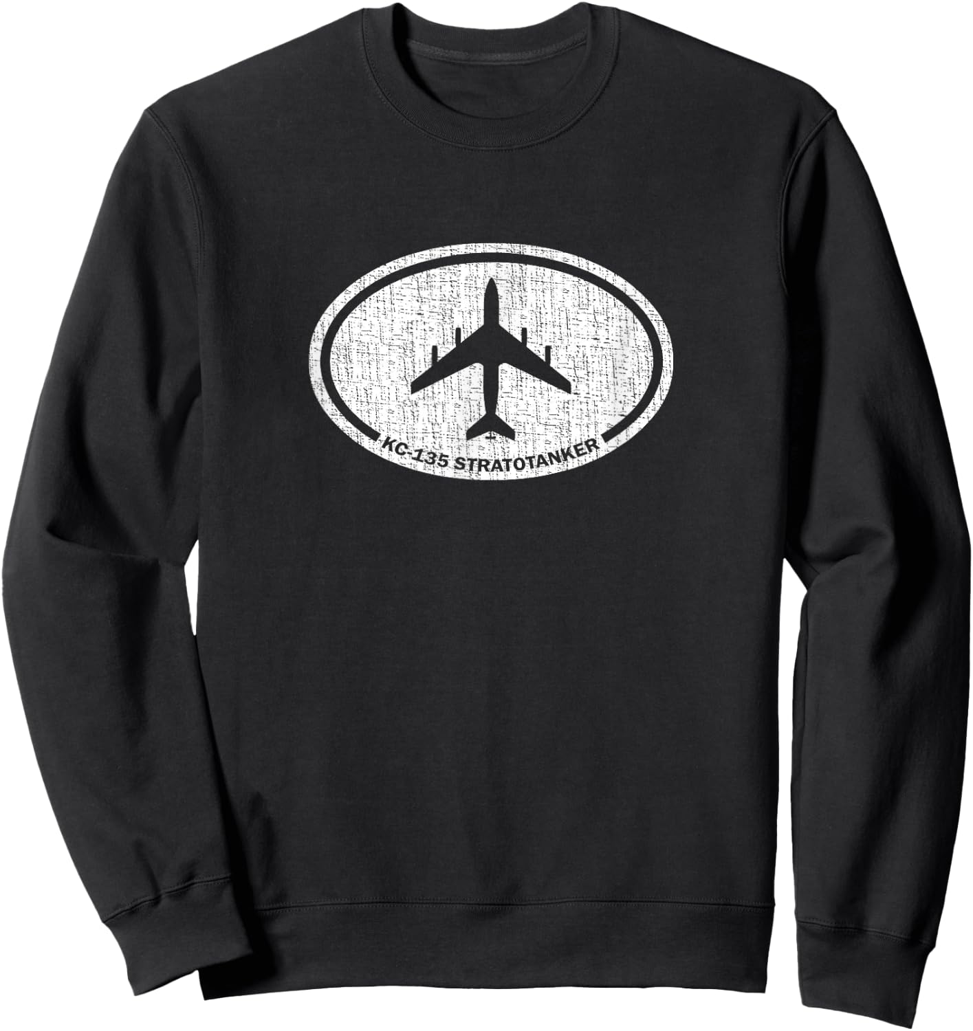 KC-135 Stratotanker Refueling Airplane - Distressed Sweatshirt - Sweatshirt | Black