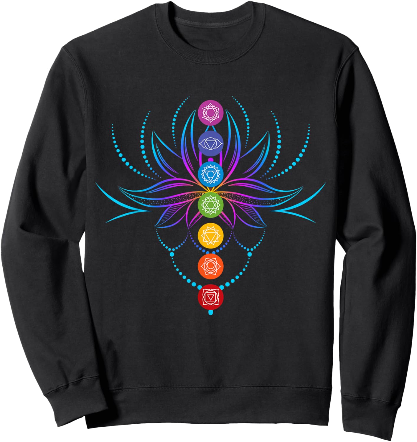 Spiritual Shirt Zen Lotus Flower Chakras Aligned Yoga Lover Sweatshirt - Sweatshirt | Black