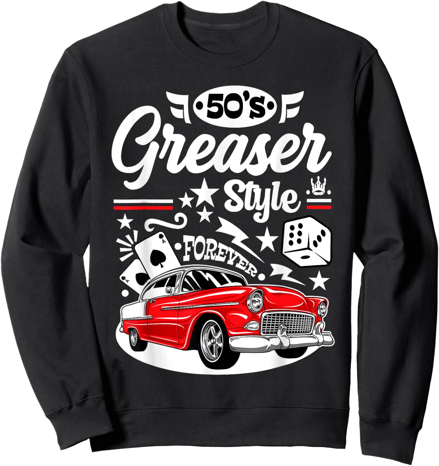 Rockabilly Sock Hop Party 50s Greaser Costumes Rock N Roll Sweatshirt - Sweatshirt | Black