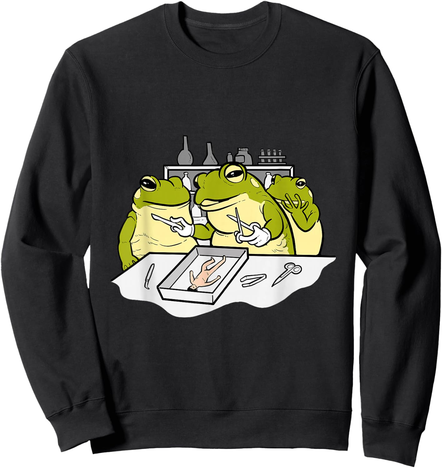 Frog Disection Scientist Sweatshirt - Sweatshirt | Black