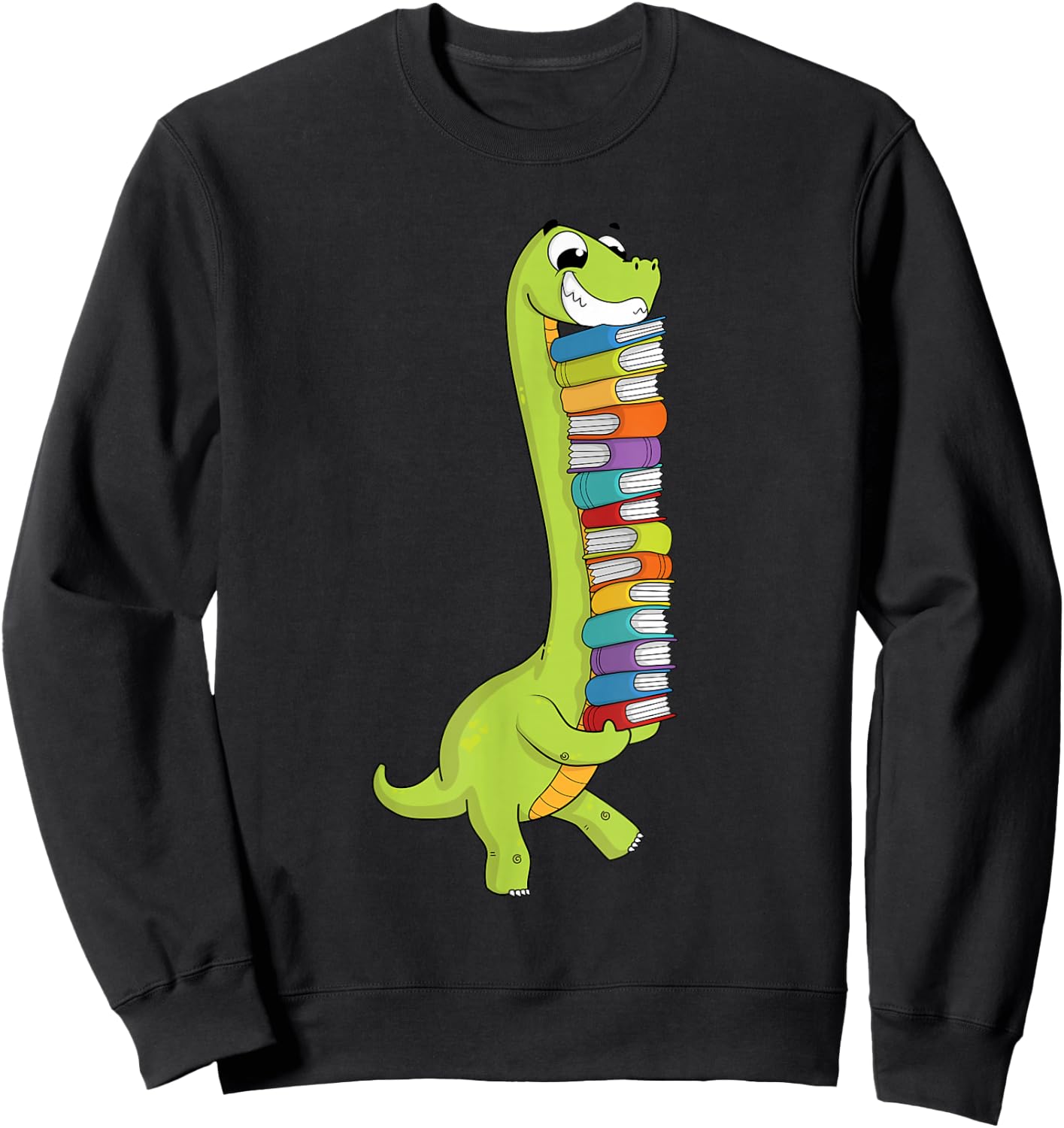 Teachersaurus Dinosaur Teacher Shirt Dino Reading Book Sweatshirt - Sweatshirt | Black