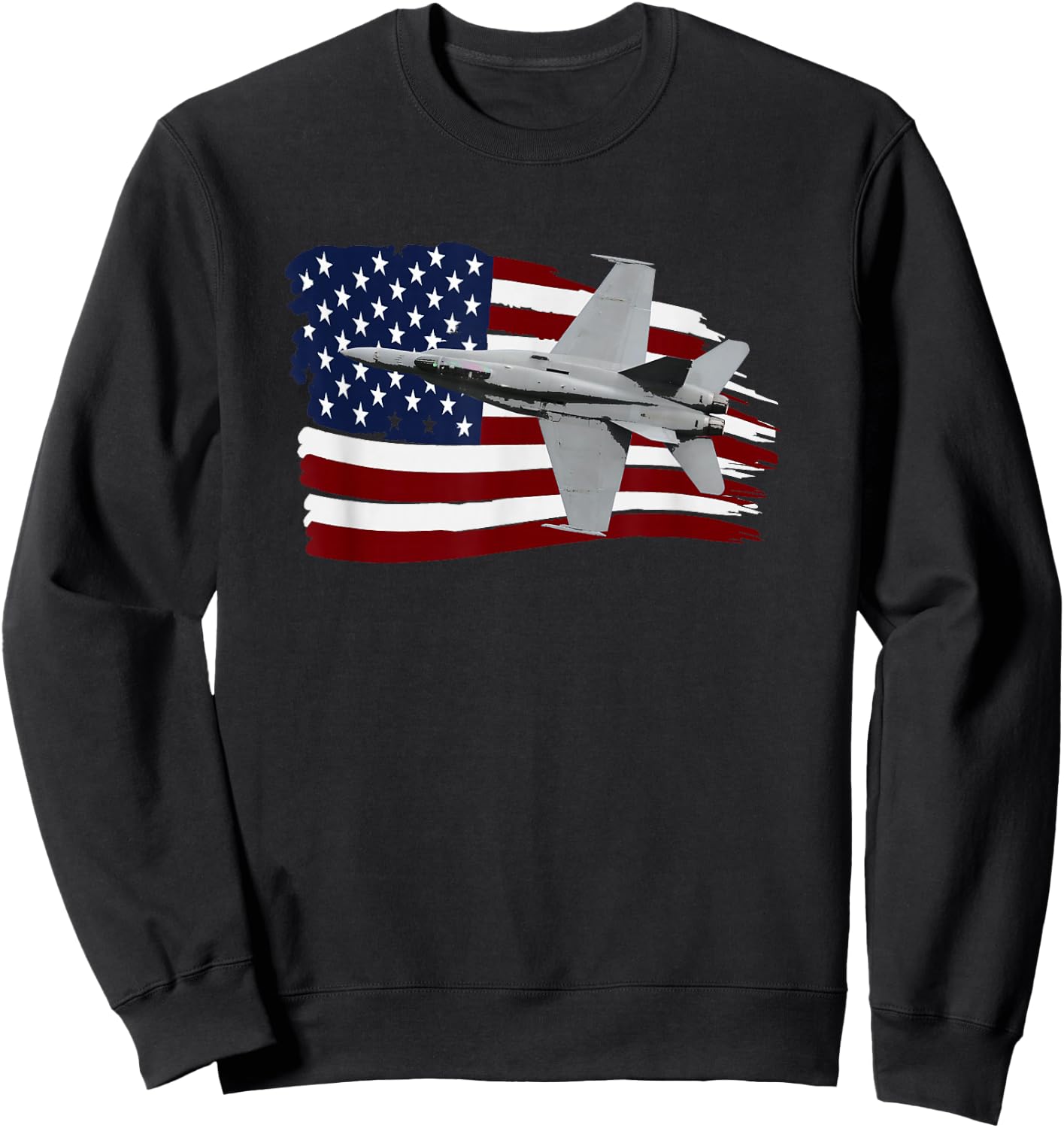 F-18 Super Hornet Pilot Us Flag Stars and Strips Sweatshirt - Sweatshirt | Black