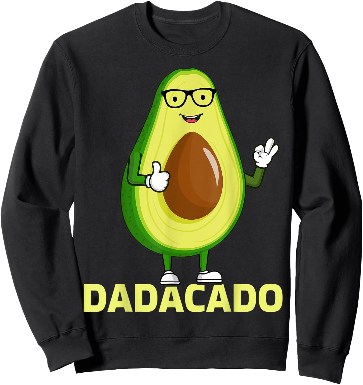 Avocado Lover Funny Dadacado Father's Day Avocado Dad Sweatshirt - Sweatshirt | Black