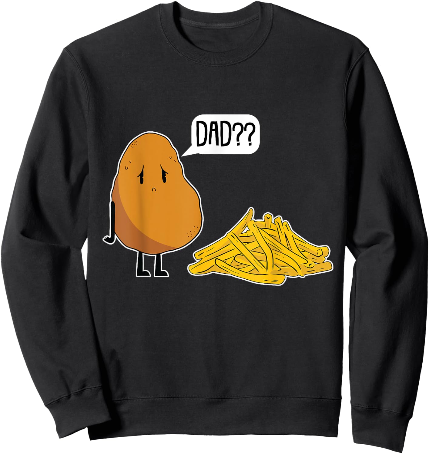 Dad Potato Lazy Halloween Costume Funny French Fries Sweatshirt - Sweatshirt | Black
