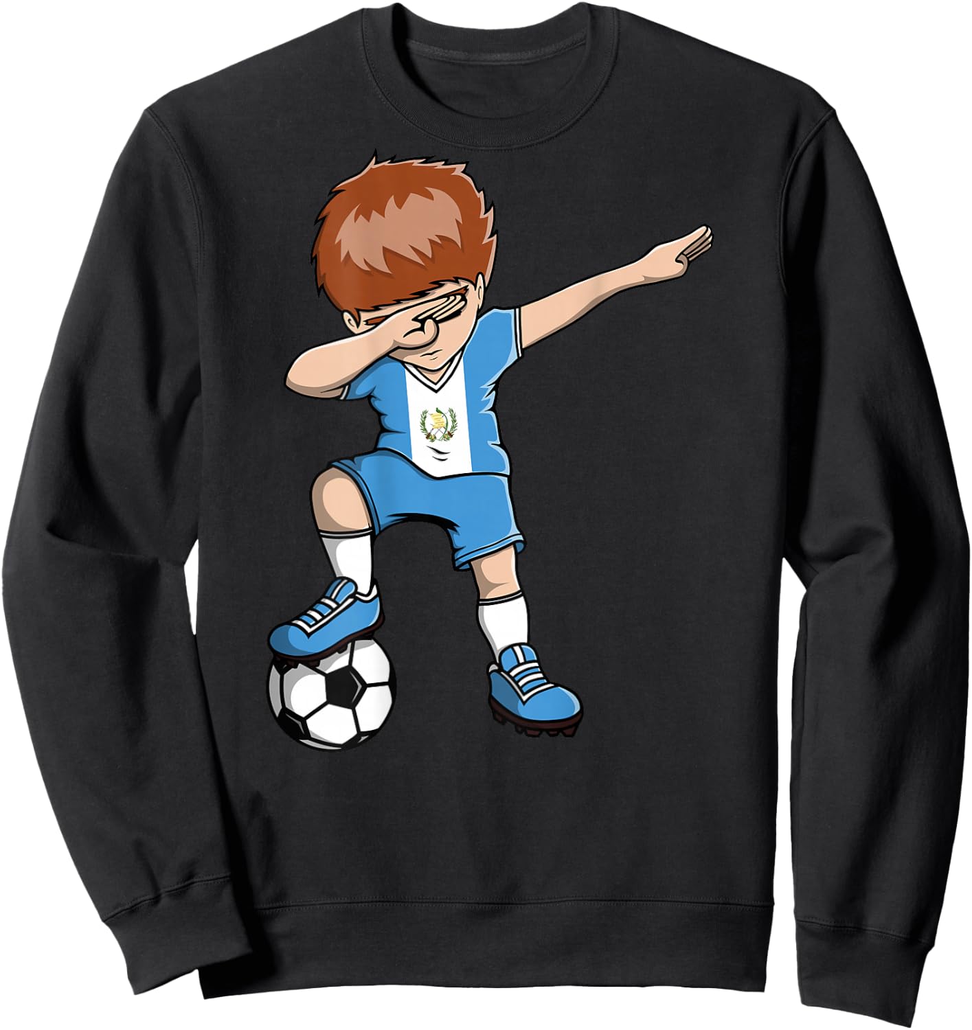 Dabbing Soccer Boy Guatemala Jersey Guatemalan Football Fans Sweatshirt - Sweatshirt | Black