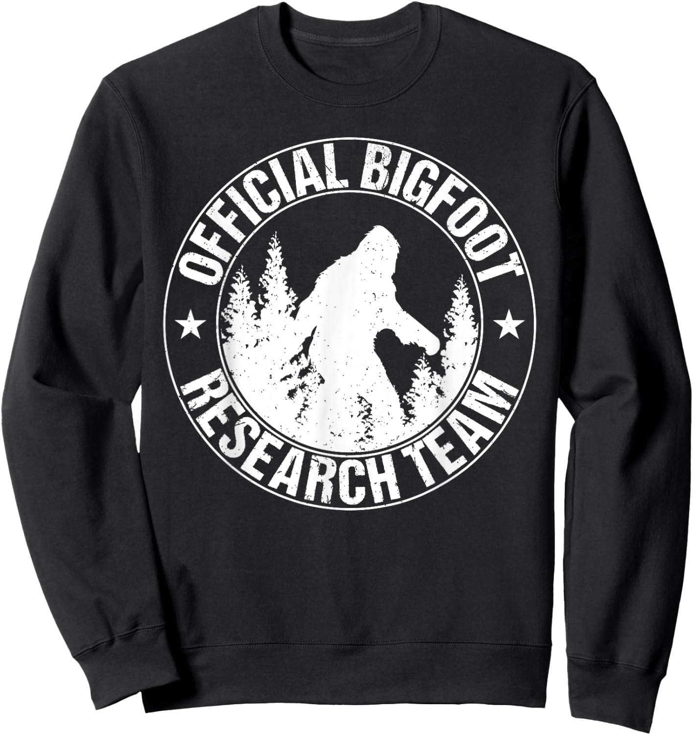 Bigfoot Research Team Cool Saying Sasquatch Funny Graphic Sweatshirt - Sweatshirt | Black