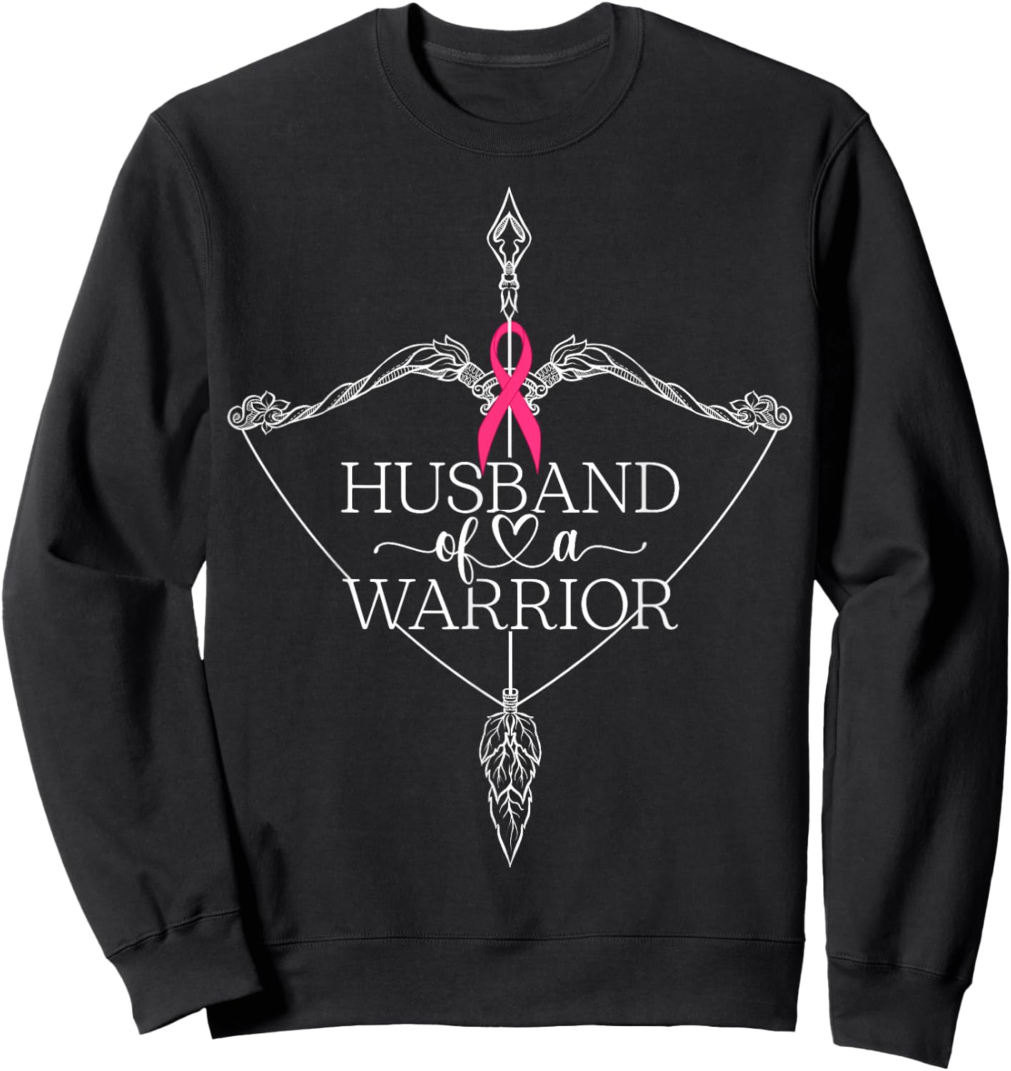 Husband Of A Warrior Breast Cancer Awareness Support Squad Sweatshirt - Sweatshirt | Black