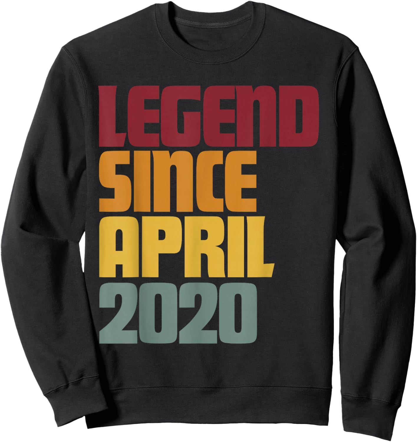 Legend Since April 2020 7th Birthday - Vintage Funny Sweatshirt - Sweatshirt | Black