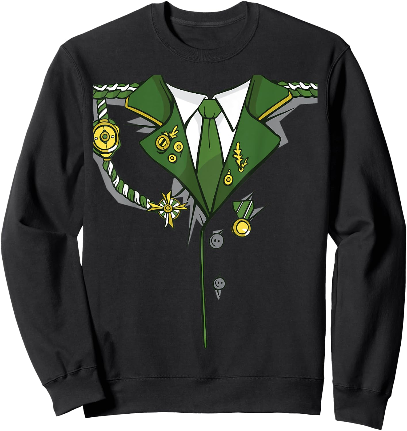 Military Officer Uniform Classic Halloween Party Costume Sweatshirt - Sweatshirt | Black