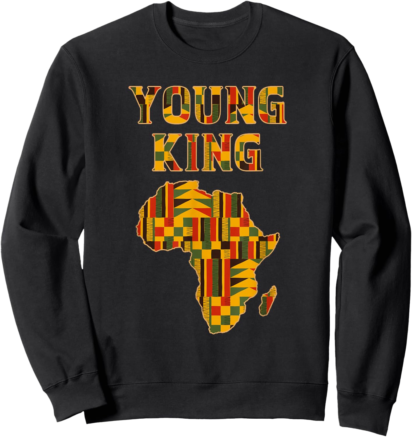 Cool African Kente Art Men Boys Kids African American Print Sweatshirt - Sweatshirt | Black