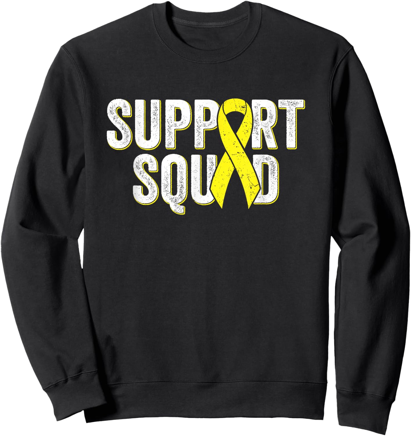 Ewing's Sarcoma Support Squad - Yellow Awareness Ribbon Sweatshirt - Sweatshirt | Black