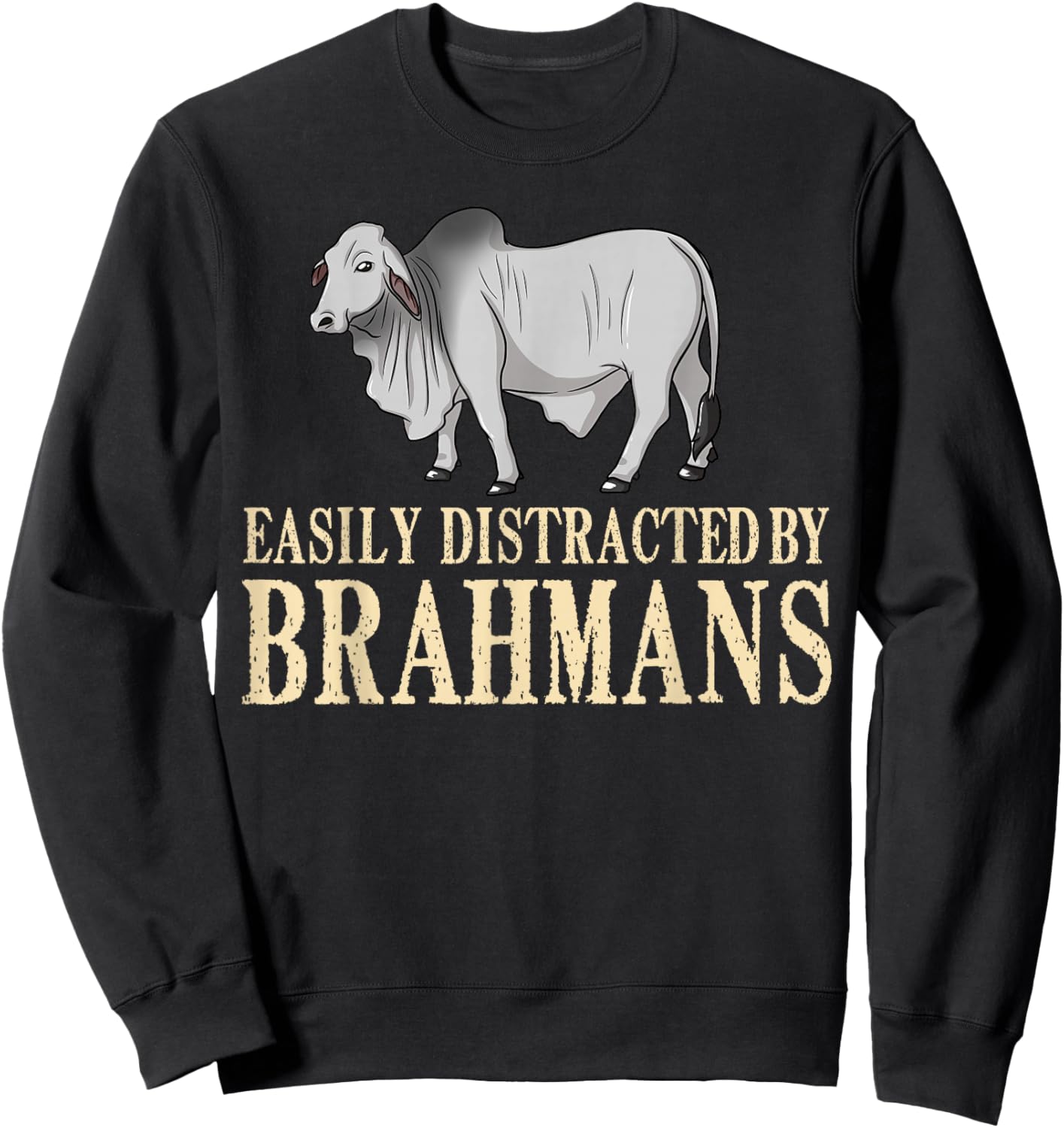 Brahman Bull Cattle Mini Zebu Cow Sweatshirt - Sweatshirt | Black