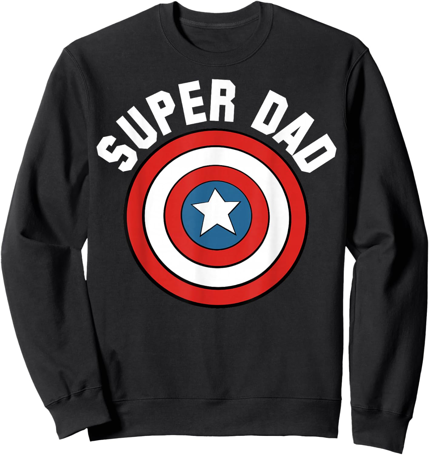 Marvel Father's Day Super Dad Captain America Shield Sweatshirt - Sweatshirt | Black