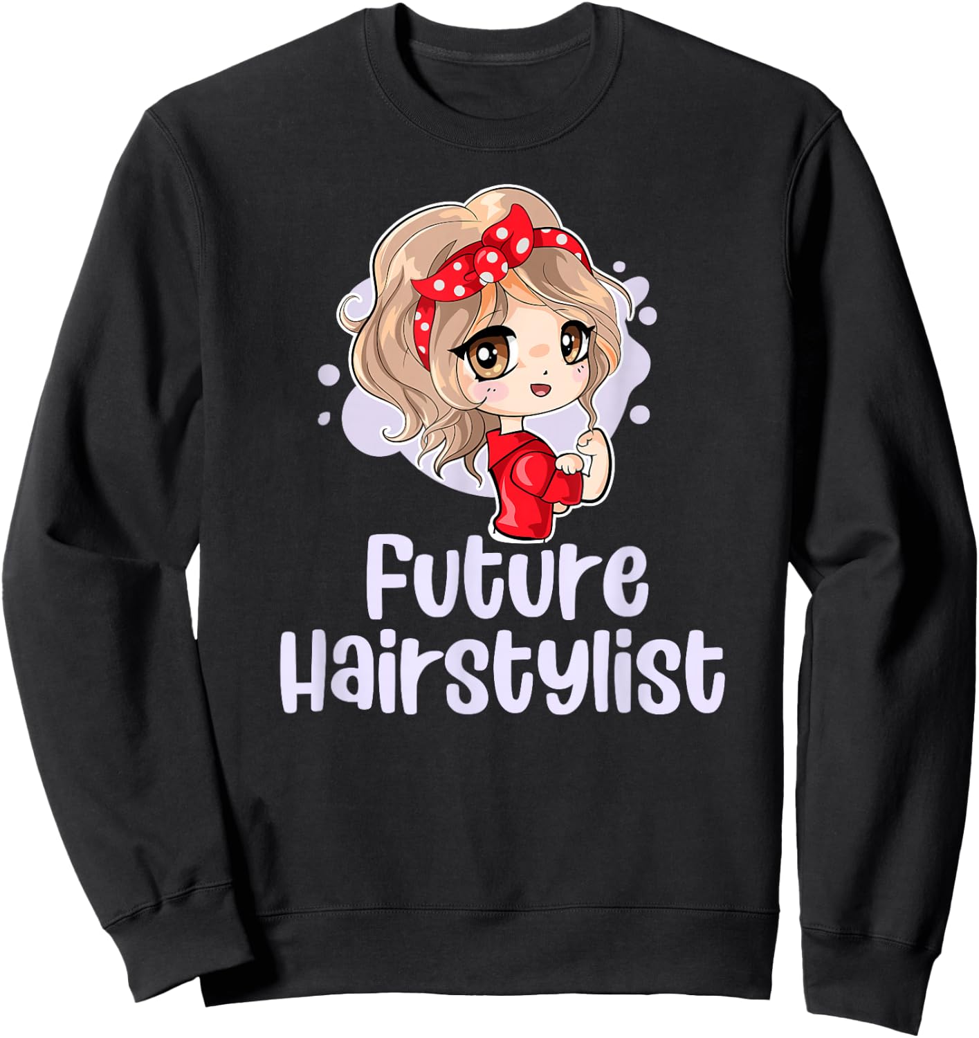 Future Hairstylist Cute Bandana Girl Daughter Hairdresser Sweatshirt - Sweatshirt | Black