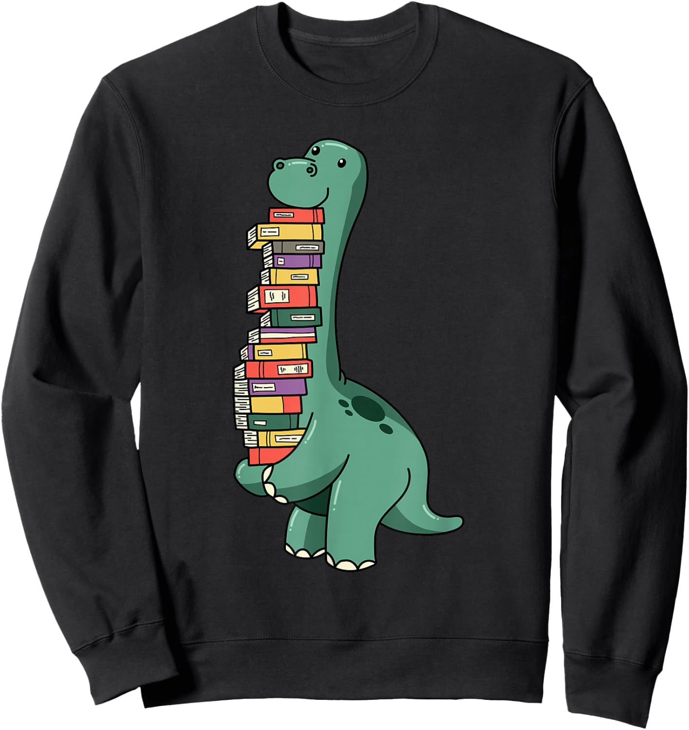 Dinosaur Reading Reader Nerd Brain Food Librarian Shirt Sweatshirt - Sweatshirt | Black