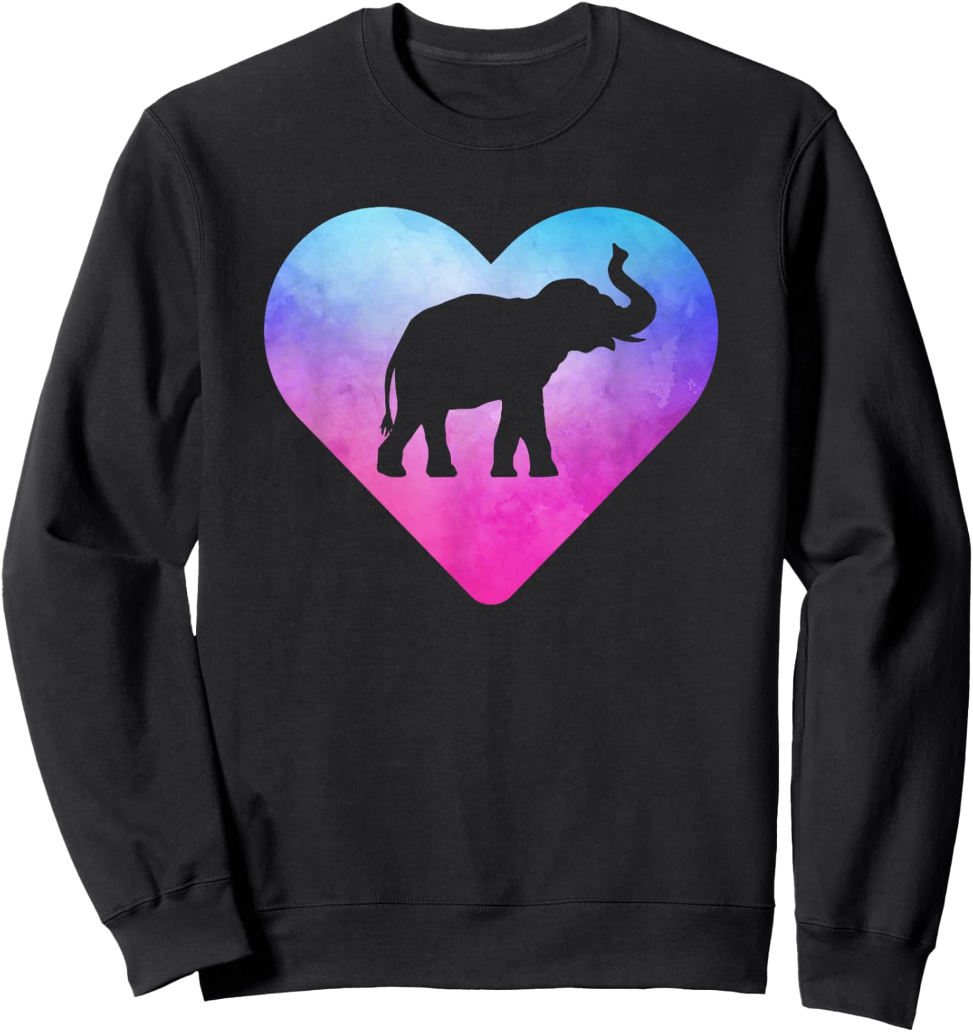 Women or Girls Elephant Sweatshirt - Sweatshirt | Black