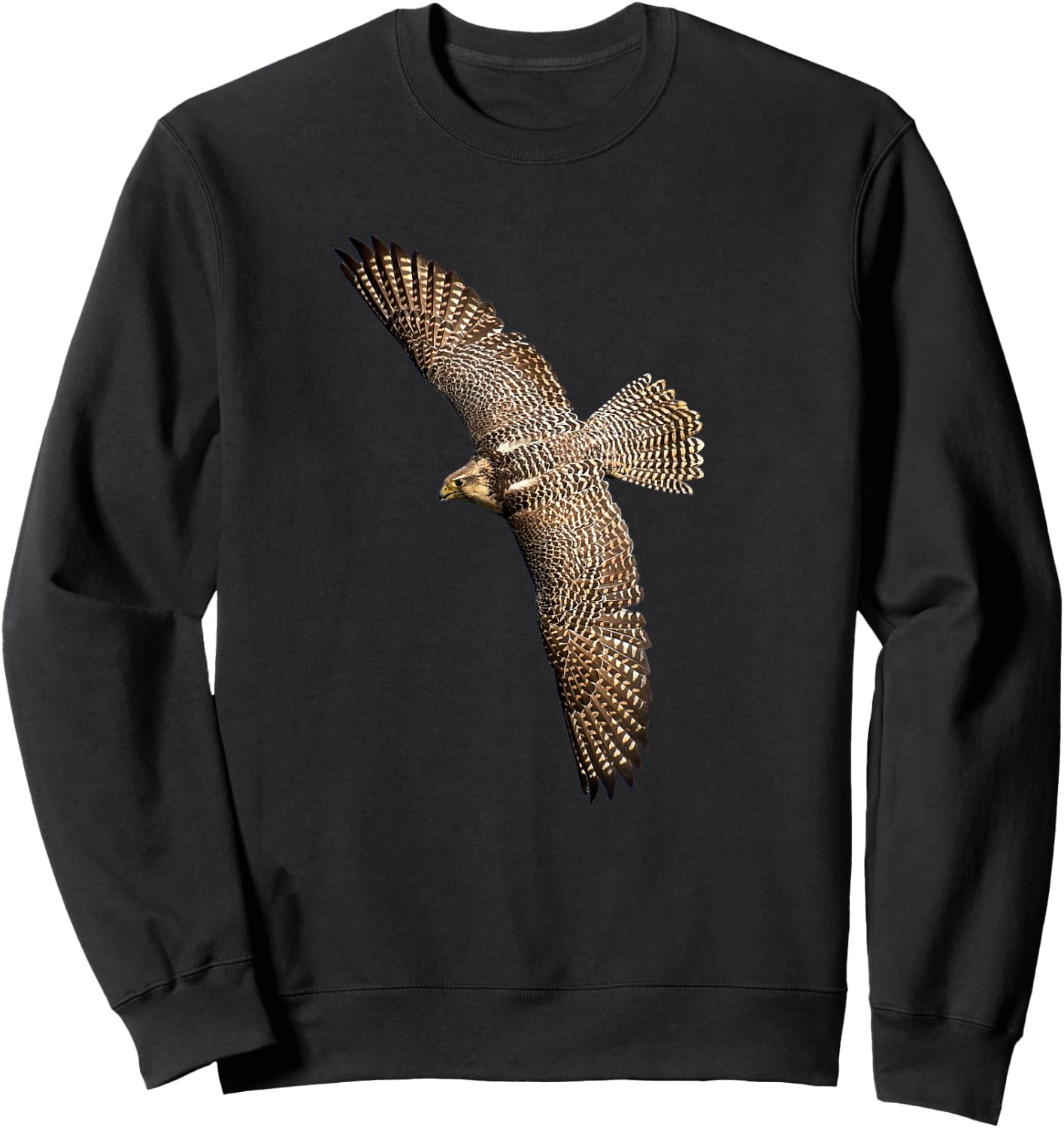 Beautiful Falcon Raptor Flight Bird of Prey Birder Sweatshirt - Sweatshirt | Black