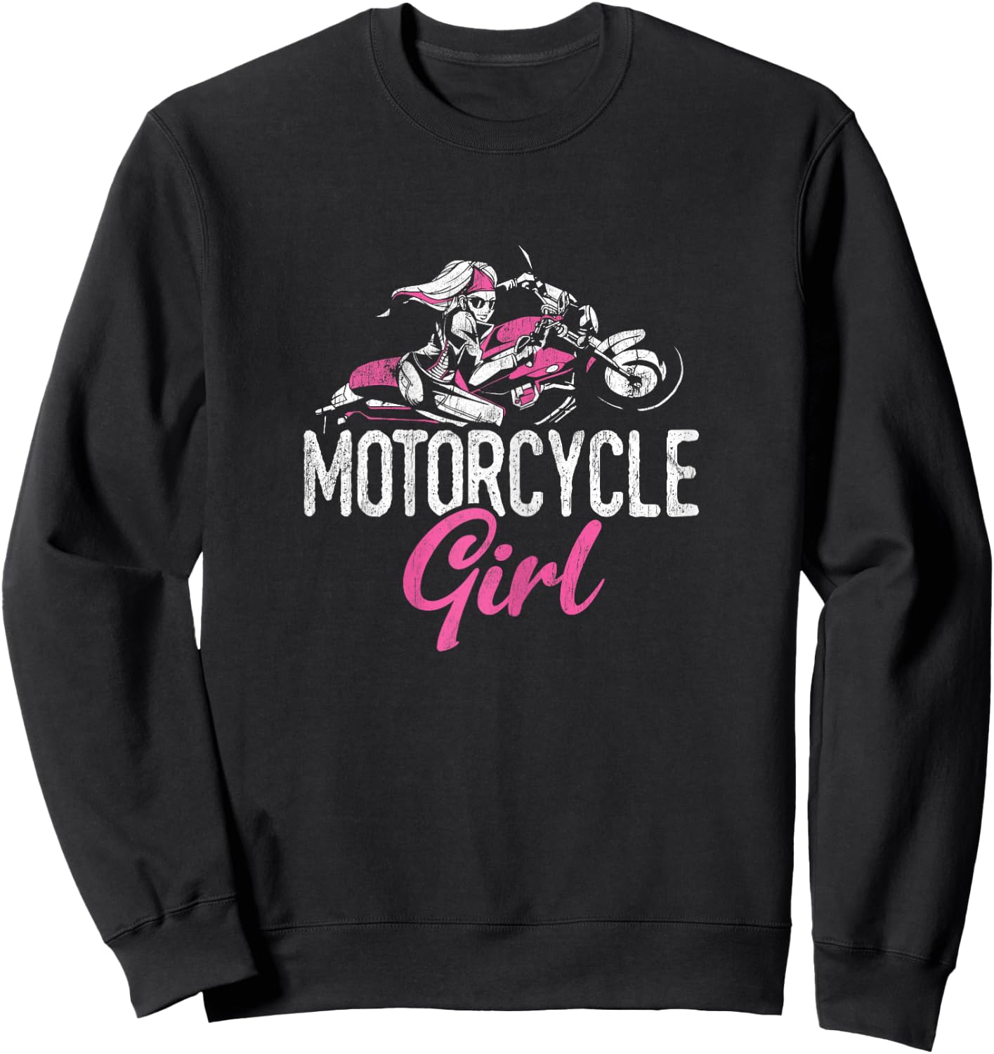 Motorcycle Girl Bike Motor Motorcycle Sweatshirt - Sweatshirt | Black