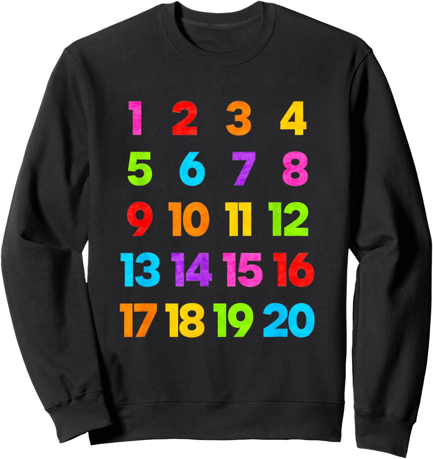 Counting 1-10 Learn to Count Number School Kids Teacher Sweatshirt - Sweatshirt | Black