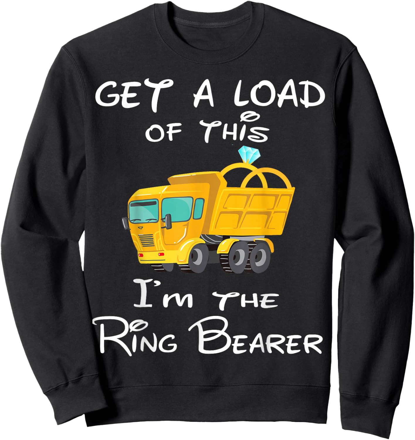 Wedding Party I'm the Ring Bearer Truck Gifts Kids Sweatshirt - Sweatshirt | Black