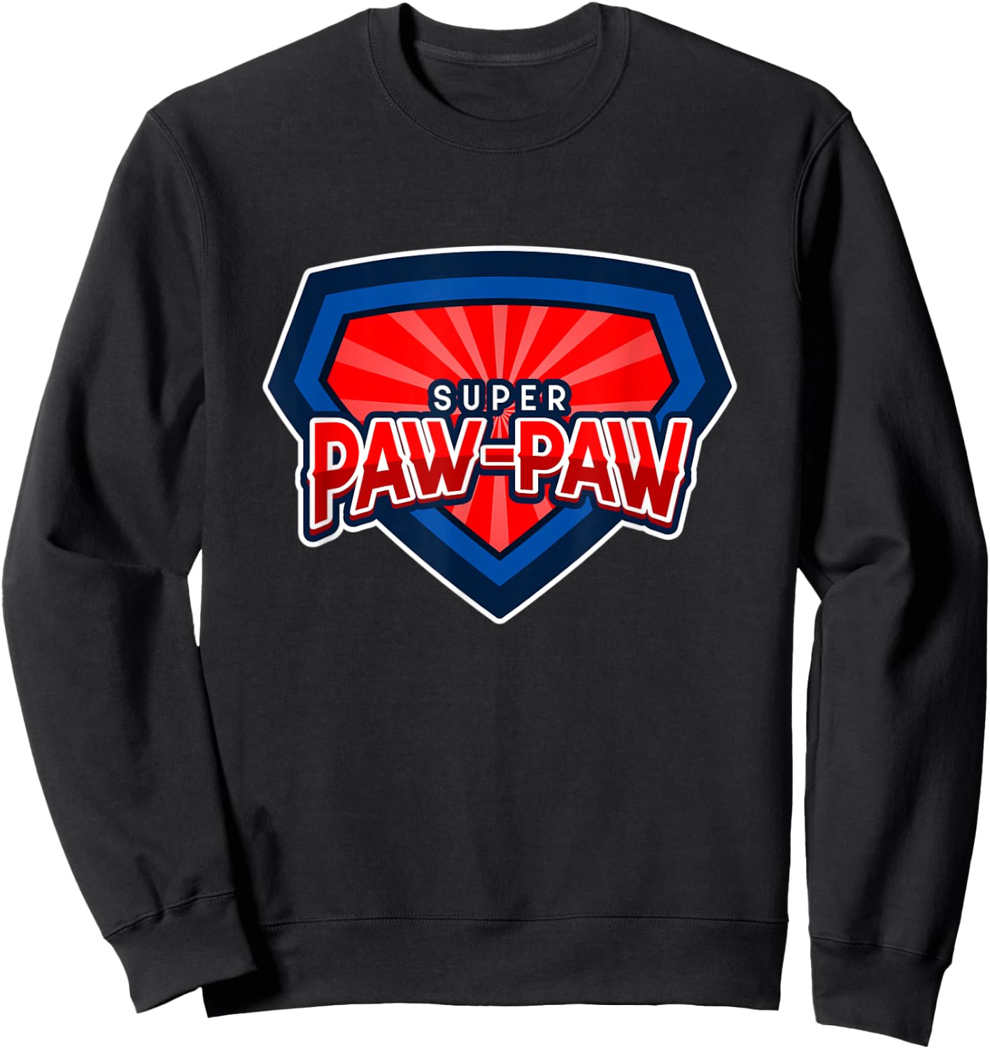Super Paw-Paw Grandpa Funny Hero Sweatshirt - Sweatshirt | Black