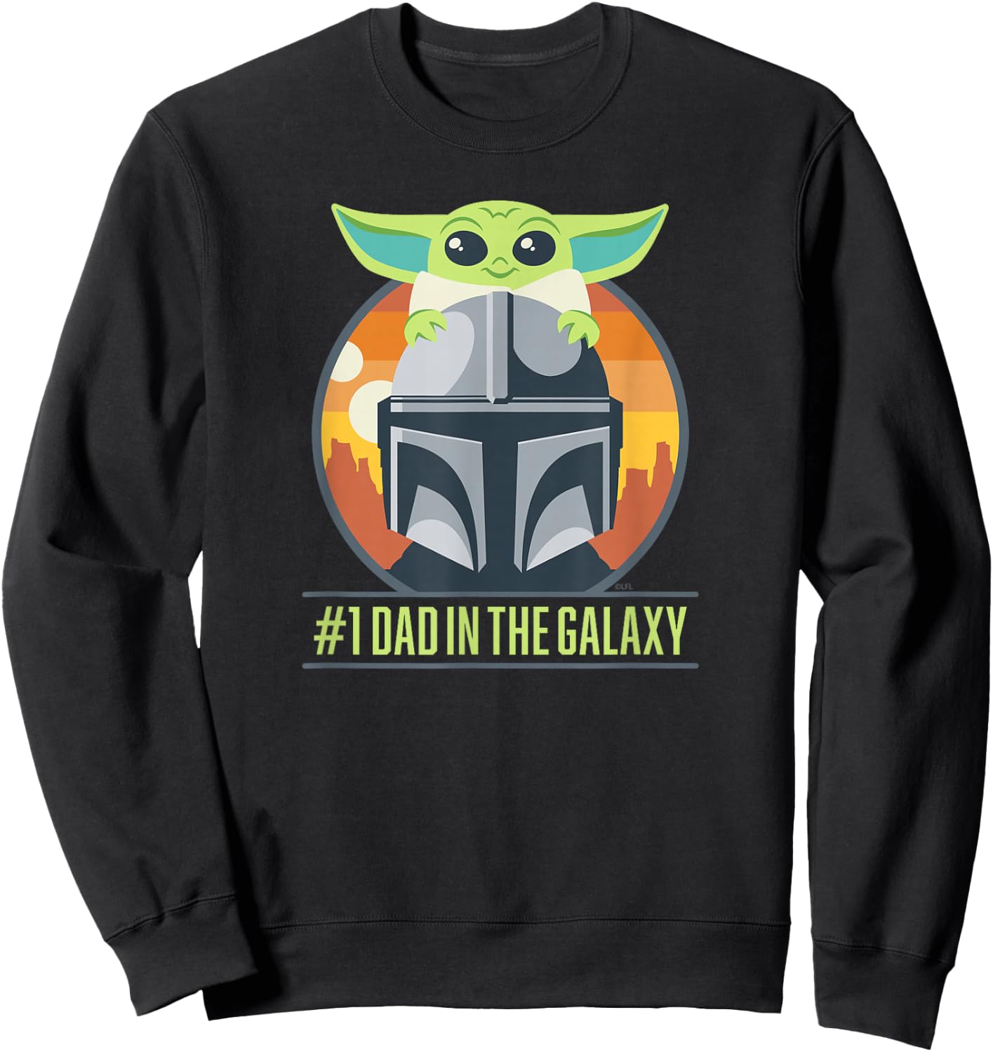 Star Wars The Mandalorian and Grogu #1 Dad in the Galaxy Sweatshirt - Sweatshirt | Black