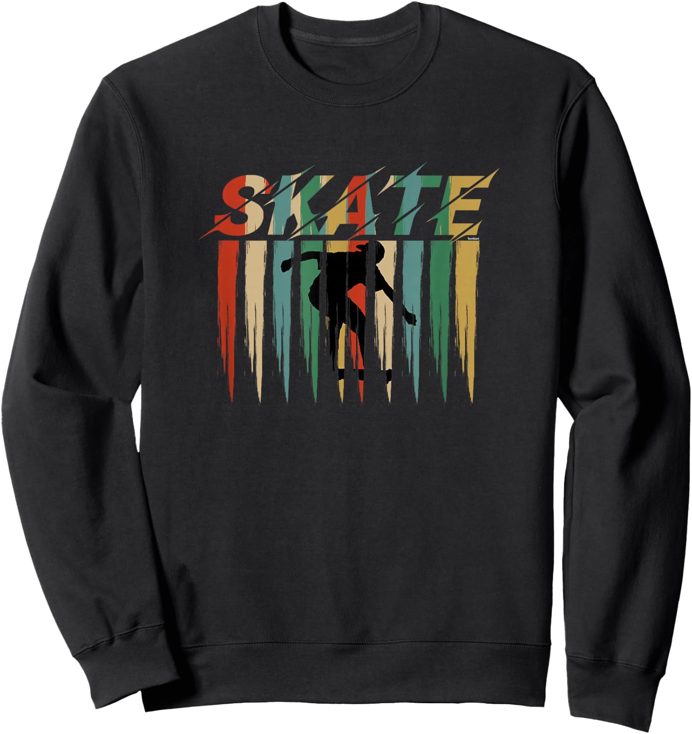 Cool Retro Skateboarder Skateboard Skating Sweatshirt - Sweatshirt | Black