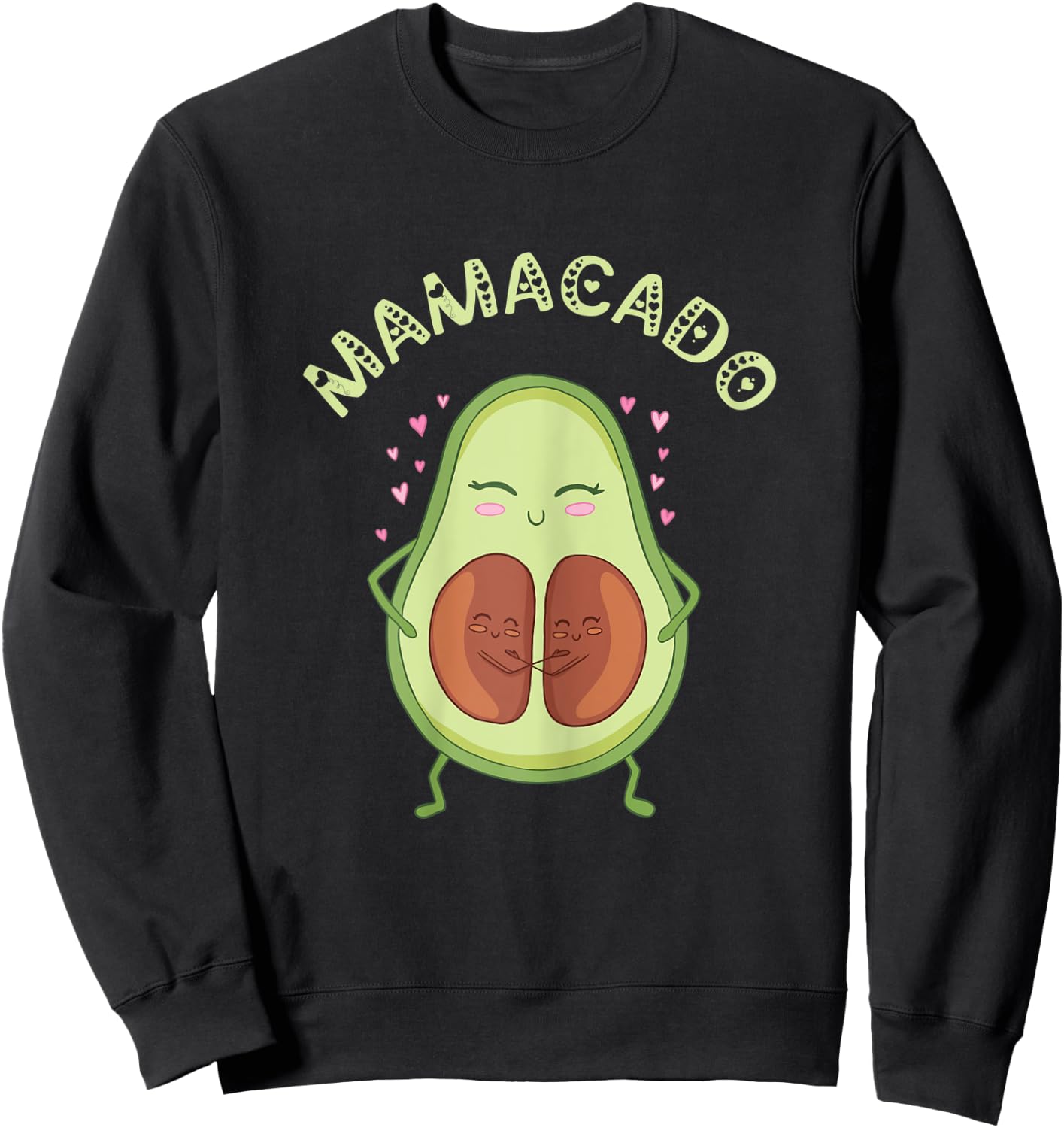 Mamacado Twin Birth Pregnancy Mom Pregnant Mama Avocado Sweatshirt - Sweatshirt | Black