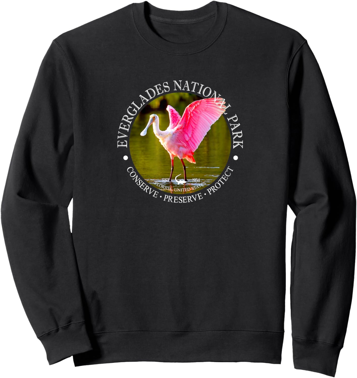 Everglades National Park for Spoonbill Lovers Sweatshirt - Sweatshirt | Black