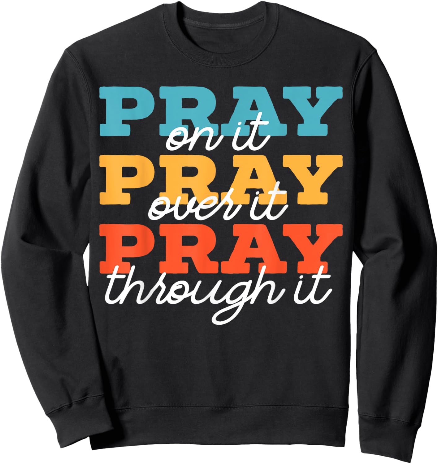 Religious Christian SteMi Apparel -Adults Black Modern Letter Print Sweatshirt - Sweatshirt | Black