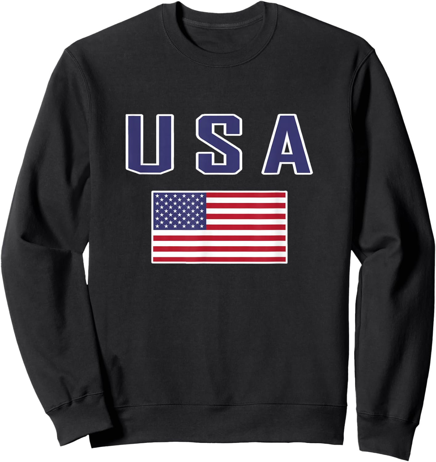 American Flag Cool Patriotic USA Flags Men Women Sweatshirt - Sweatshirt | Black