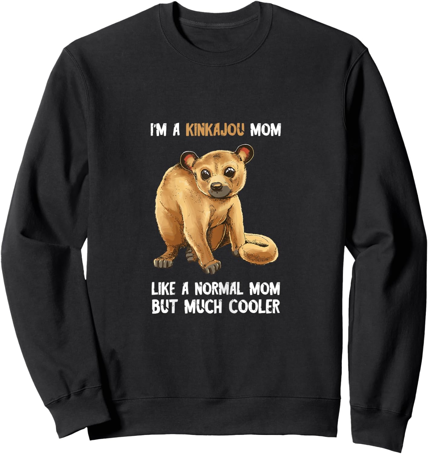 Kinkajou Mom Honey Bear Mother Kinkajou Lover Night Ape Sweatshirt - Sweatshirt | Black