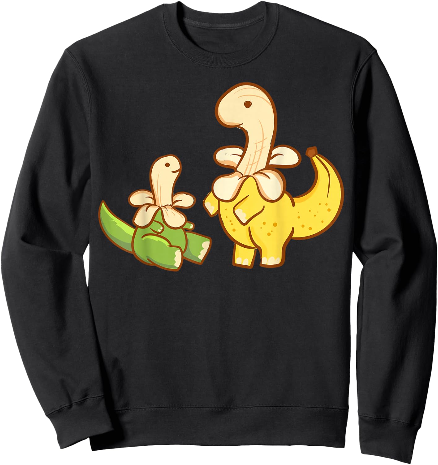 Cute Kawaii Anime - Banana Saurus Bananasaurus - Aesthetic Sweatshirt - Sweatshirt | Black